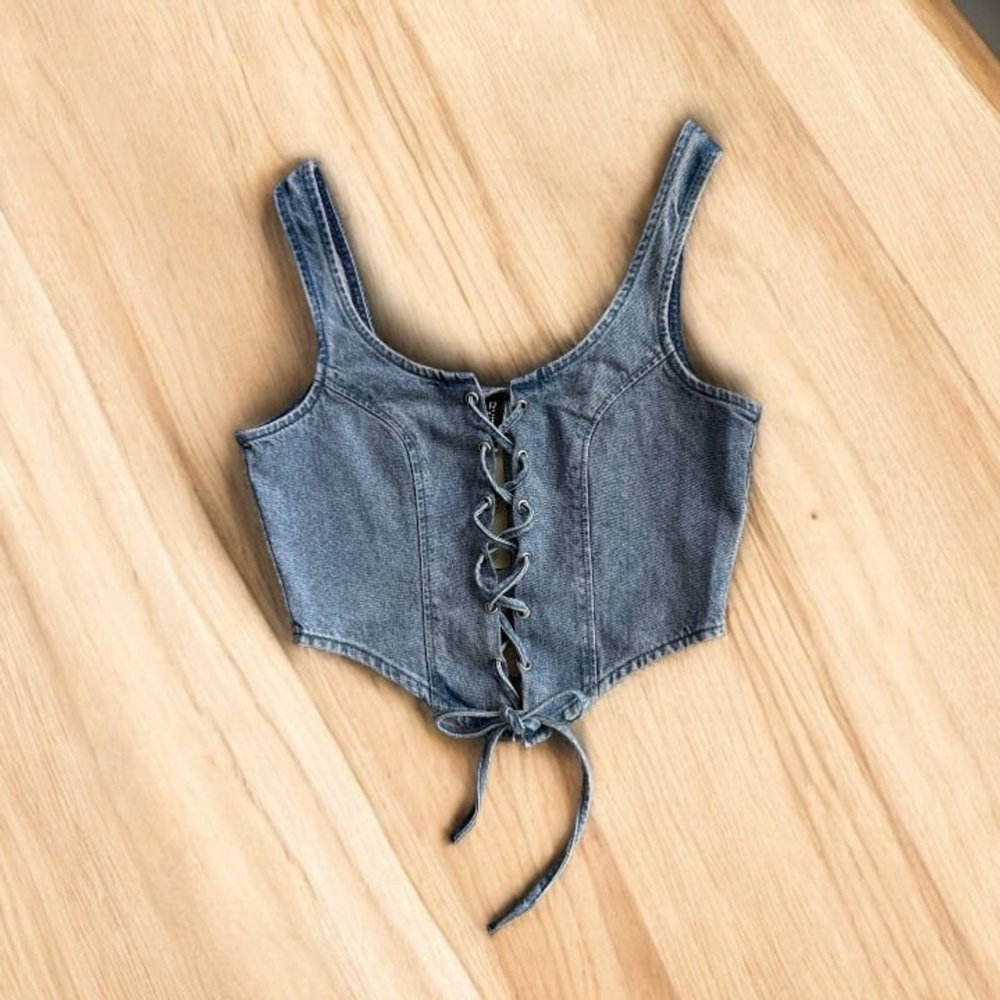 NEW Lacing-detail bustier top H&M